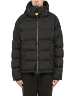 Black nylon padded jacket with zip