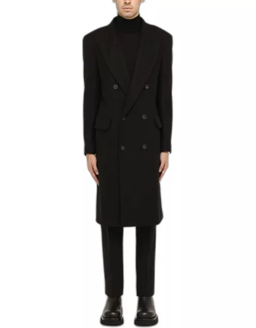 Martinafranca black double-breasted coat