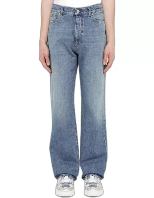 Blue jeans with Valentino Archive print