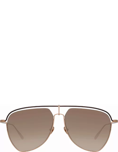 Alma Aviator Sunglasses in Rose Gold