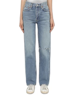 90?s High Rise Loose faded blue jean