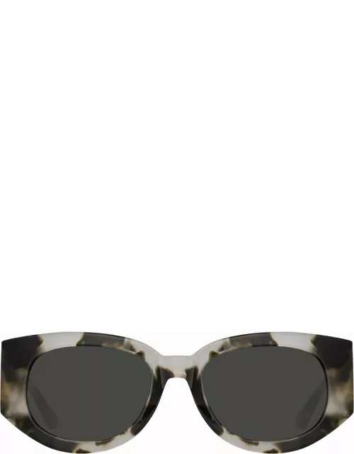Debbie D-Frame Sunglasses in Black and Grey Tortoiseshel