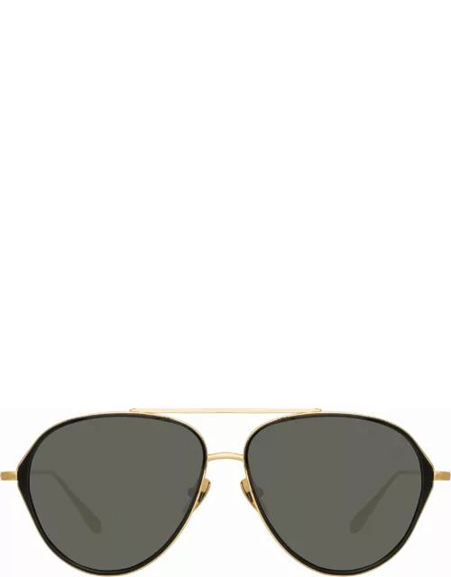 Noa Aviator Sunglasses in Yellow Gold