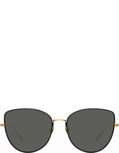 Eloise Cat Eye Sunglasses in Yellow Gold