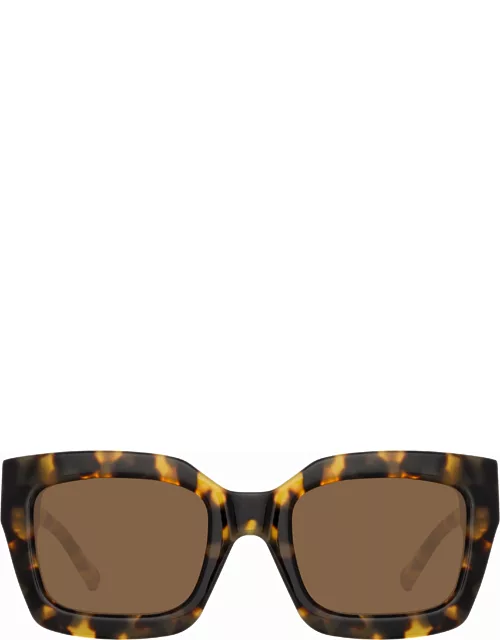 The Attico Selma D-Frame Sunglasses in Tortoiseshel