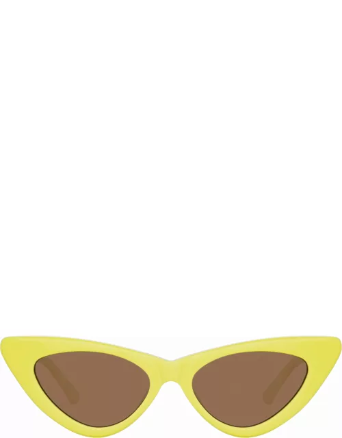 The Attico Dora D-Frame Sunglasses in Lemon