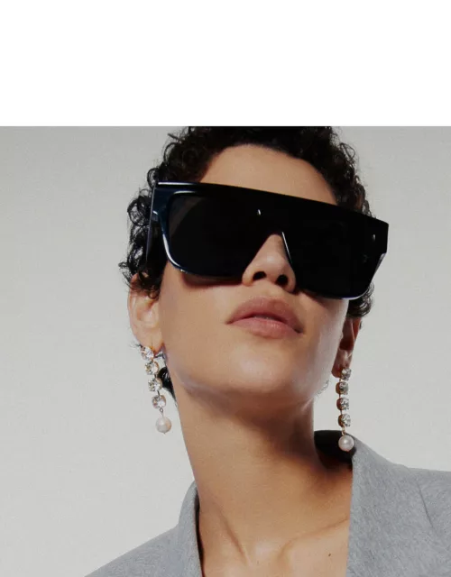 Magda Butrym x LF Flat White Top Sunglasses in Black