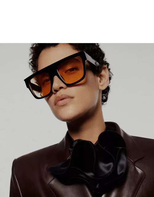 Magda Butrym x LF Flat Top Sunglasses with Orange Lense