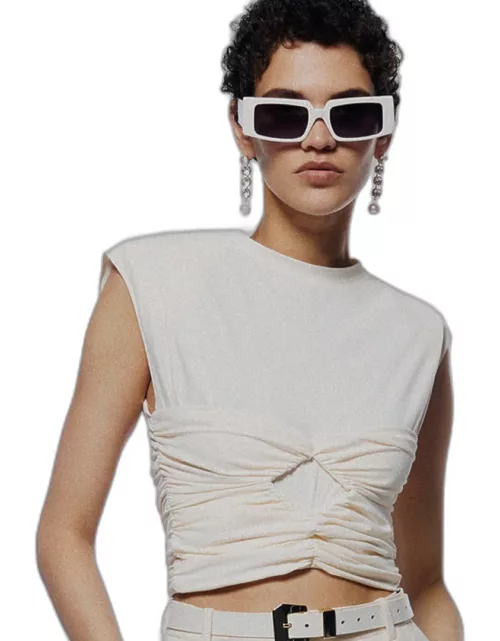 Magda Butrym x LF Rectangular Sunglasses in Black and White