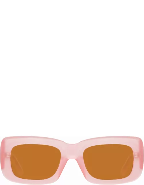 The Attico Marfa Rectangular Sunglasses in Pink