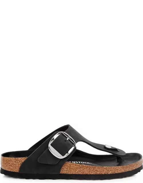 Birkenstock Gizeh Black Leather Thong Sandals