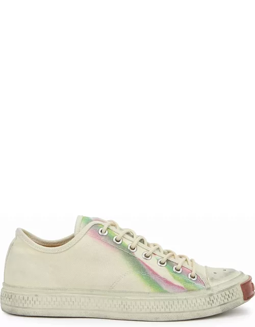 Acne Studios Ballow Printed Distressed Canvas Sneakers - Off White