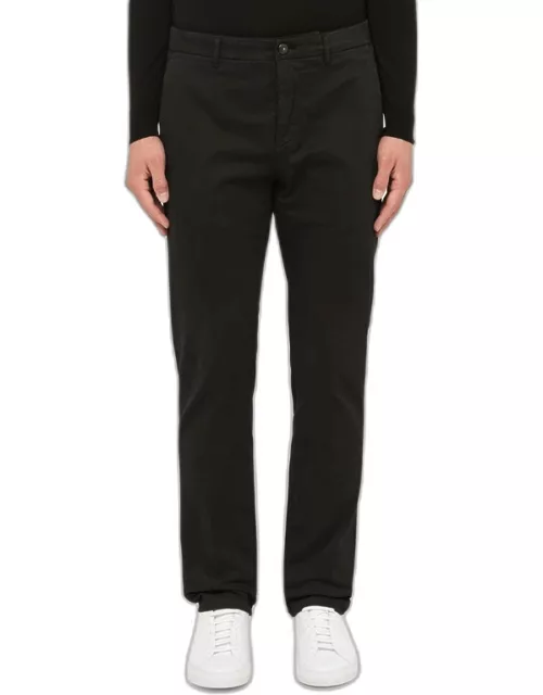 Black cotton chino trouser