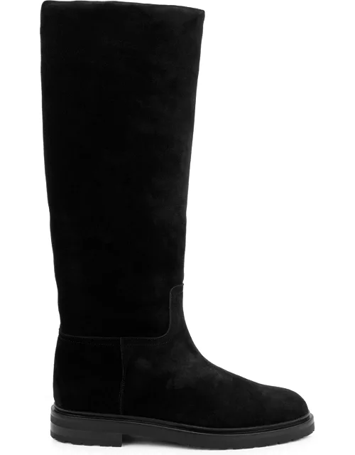 Legres Shearling-lined Suede Knee-high Boots - Black