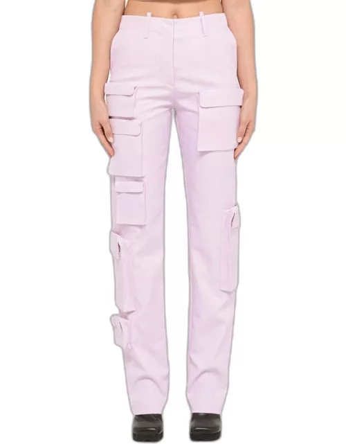 Lilac cotton cargo trouser