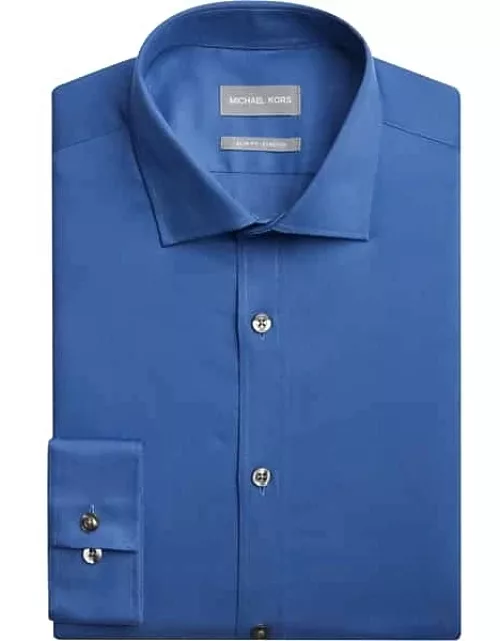 Michael Kors Men's Slim Fit Twill Dress Shirt Blue