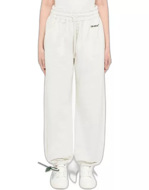 White cotton jogging trouser