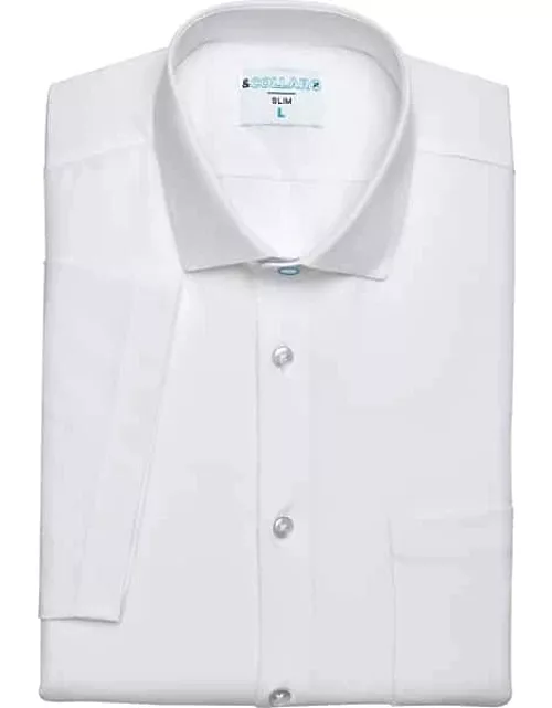 & Amp;Collar Men's & Collar Pacific Slim Fit Short Sleeve Dress Shirt White Solid