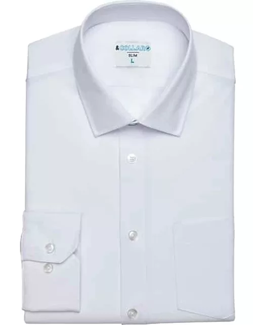 & Collar Men's Atlantic Slim Fit Dress Shirt White Solid