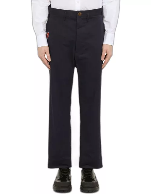 Cotton navy trouser