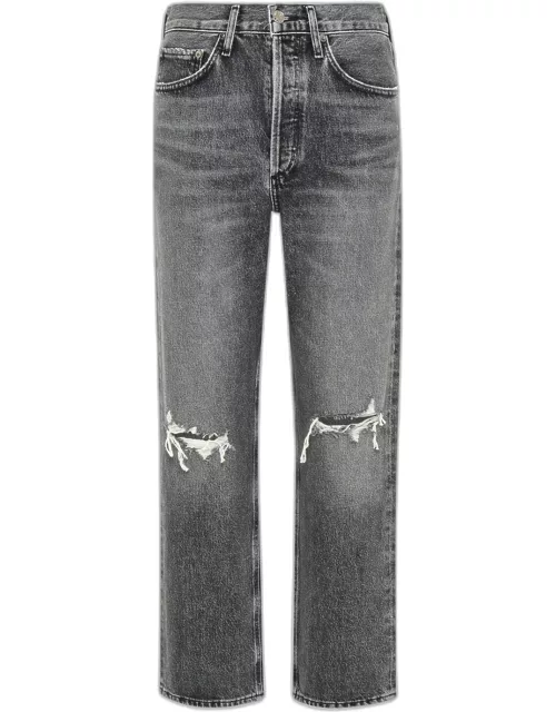 AGOLDE Grey Cotton 90'S Mid Rise Jean
