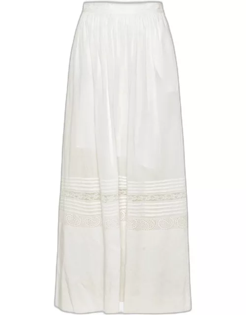 ETRO White Cotton May Long Skirt