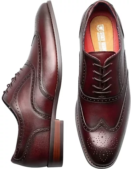 Stacy Adams Men's Kaine Wingtip Lace Up Dress Shoes Burgundy Red