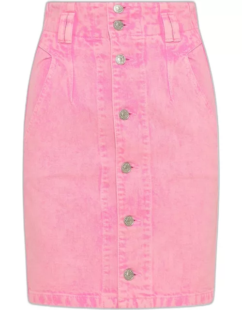 MARANT ÉTOILE Pink Cotton Denim Tloan Skirt