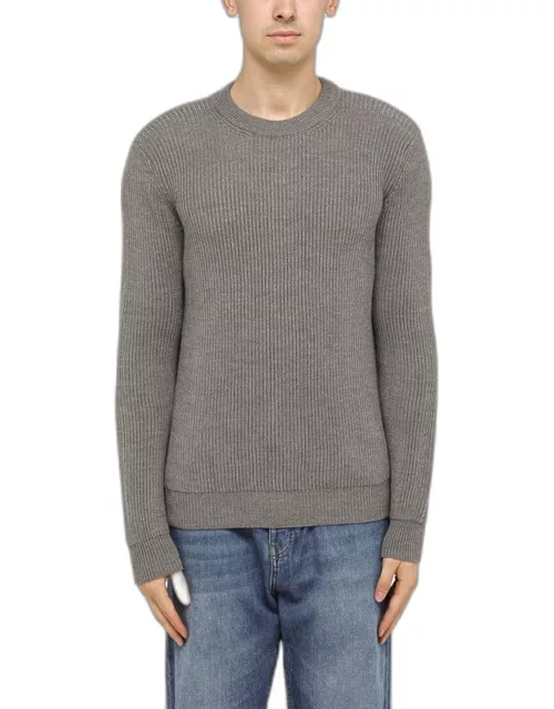 Grey wool crew neck sweater