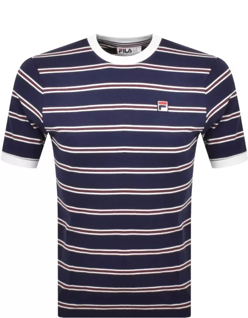 Fila Vintage Santiago Stripe T Shirt Navy