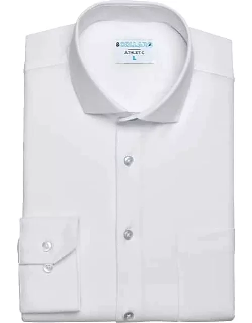 & Amp;Collar Men's & Collar Atlantic Athletic Fit Dress Shirt White Solid
