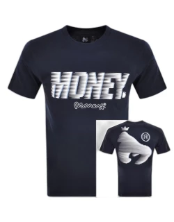 Money Zoom Money Logo T Shirt Navy