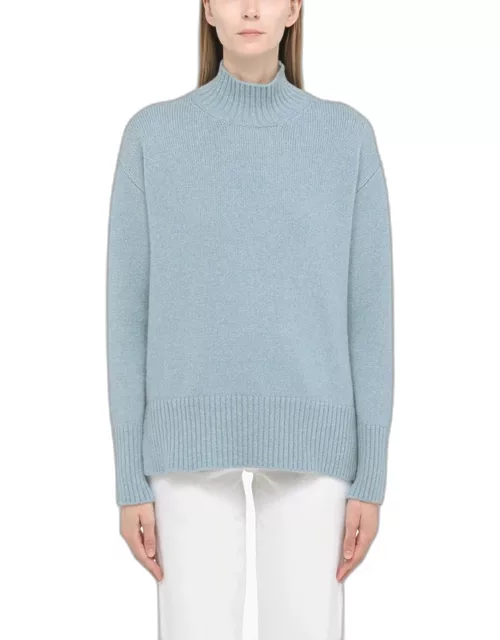 Blue wool and cashmere turtleneck