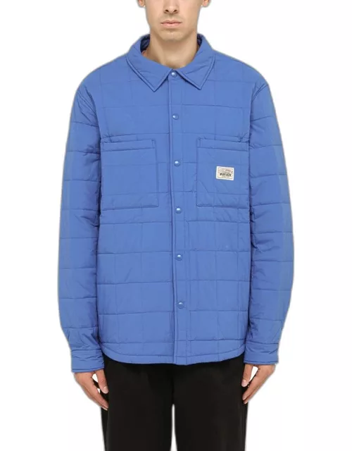 Fatigue blue quilted shirt jacket