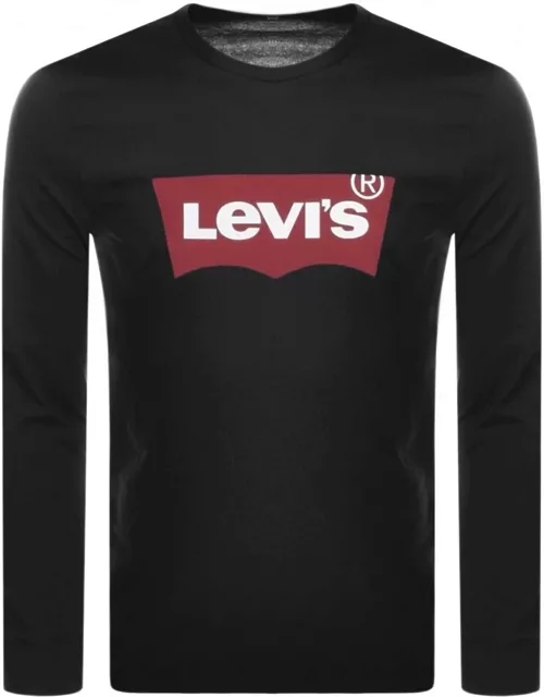 Levis Logo Crew Neck Long Sleeve T Shirt Black