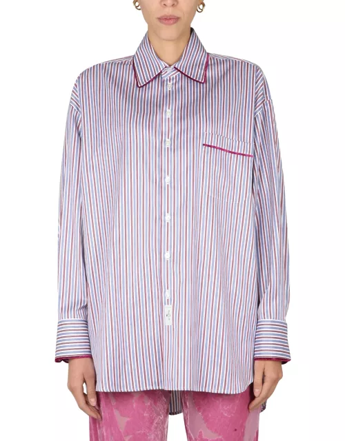 etro striped shirt with velvet piping