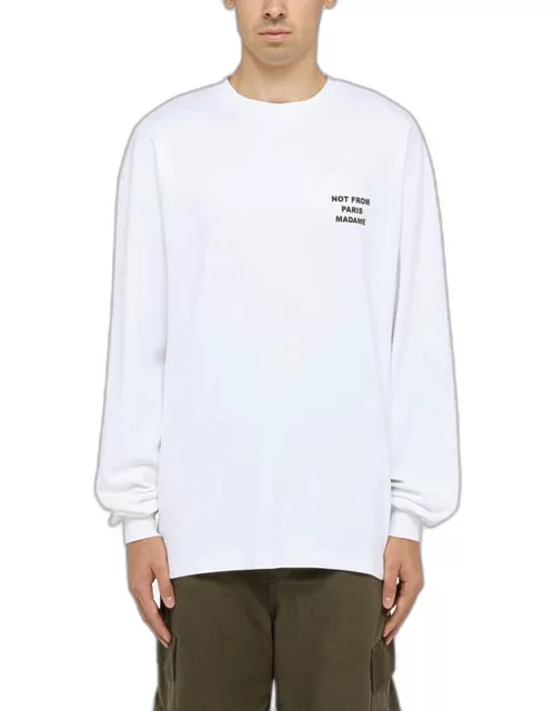 White long sleeves t-shirt with slogan