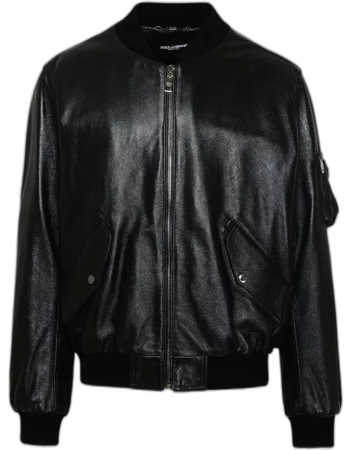 DOLCE & GABBANA Black Leather Jacket