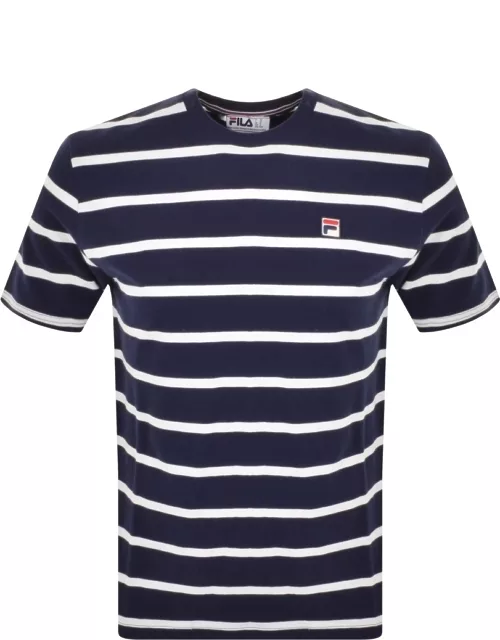 Fila Vintage Deny Stripe T Shirt Navy