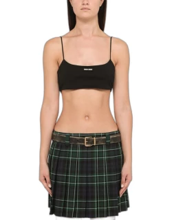 Black cropped top with logo