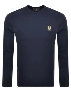 Belstaff Long Sleeve Logo T Shirt Navy