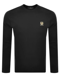 Belstaff Logo Long Sleeve T Shirt Black