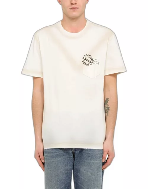 White/beige cotton T-shirt