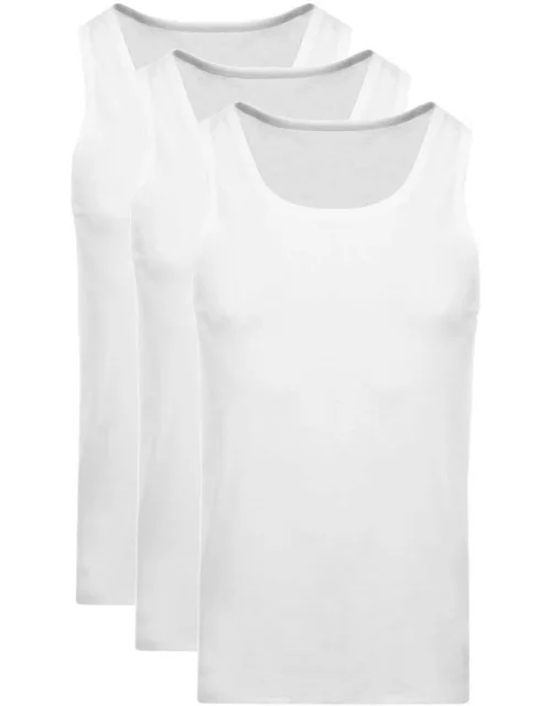 BOSS Triple Pack Vest T Shirts White