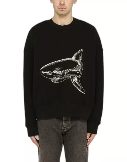 Split Shark crewneck sweatshirt black