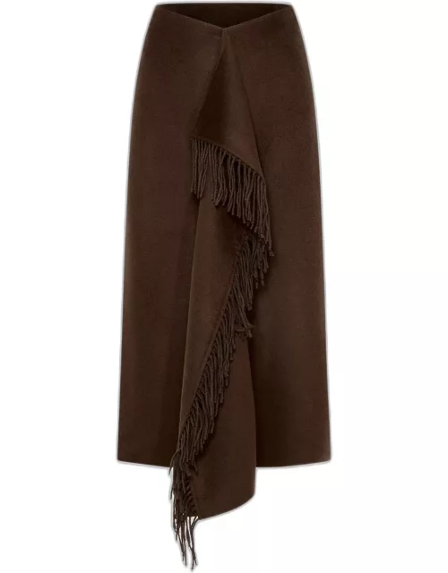 NANUSHKA Liza Brown Wool Blend Skirt