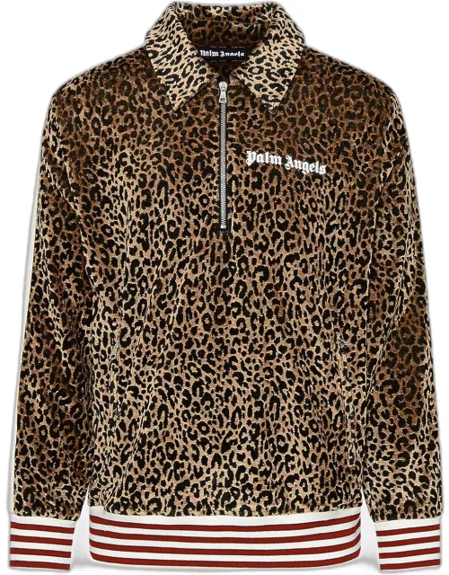 PALM ANGELS Leopard Viscose Blend Sweatshirt