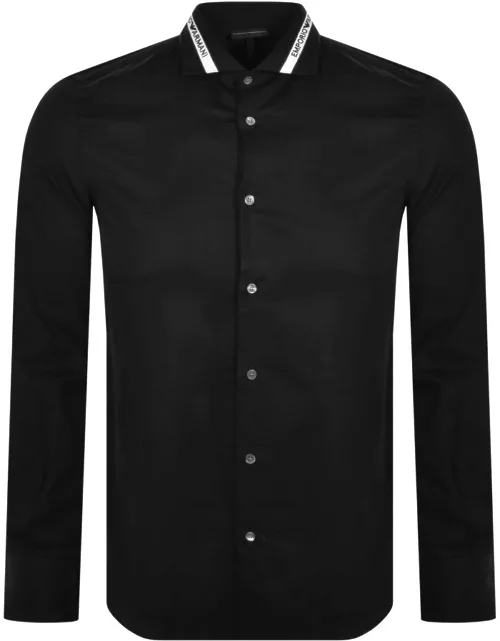 Emporio Armani Logo Long Sleeve Shirt Black