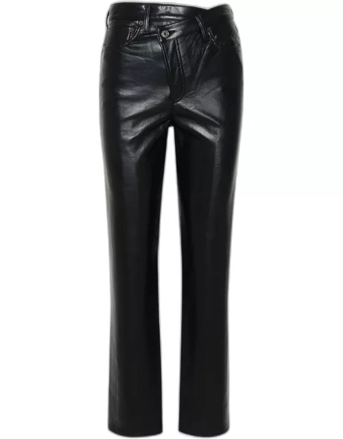 AGOLDE Criss Black Leather Trouser