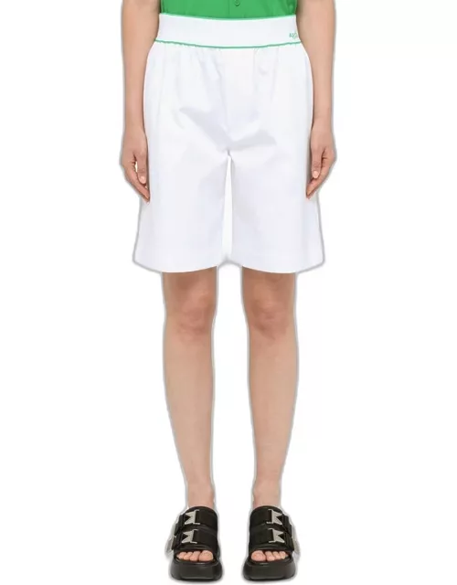 White bermuda shorts with logo